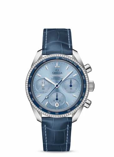 Omega Speedmaster Co-Axial 38 Stainless Steel / Diamond / Blue / Strap 324.38.38.50.03.001 (32438385003001)
